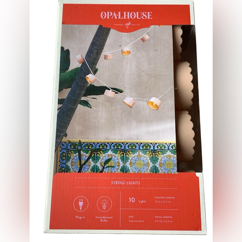 OPALHOUSE Peach Indoor/Outdoor String Lights New in Box Home Decor Patio Lights